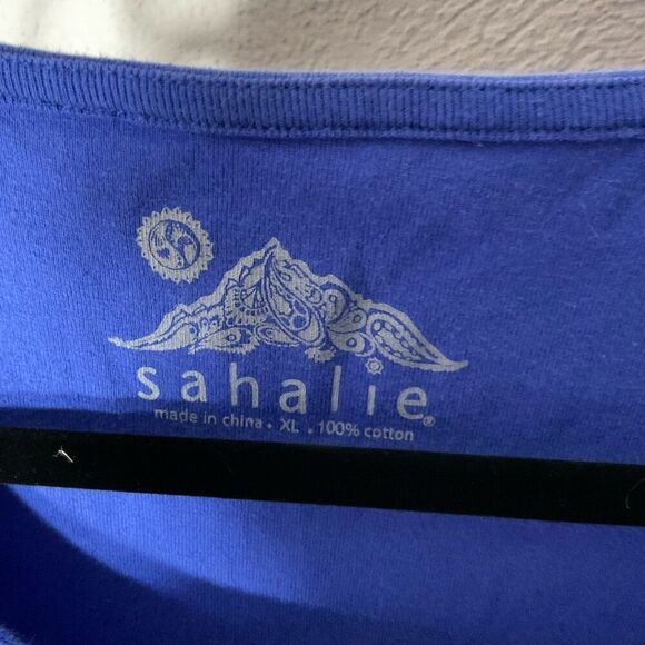 Sahalie Womens Relaxed Fit Cotton Knit Sleeveless Shirt Tank Top Blue XL - Picture 2 of 5